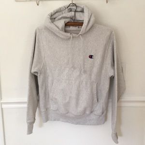Champion heather grey hoodie sweatshirt, sz S